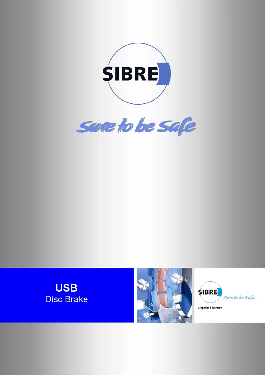Titelseite des SIBRE-Katalogs von 2012 zur Scheibenbremse USB